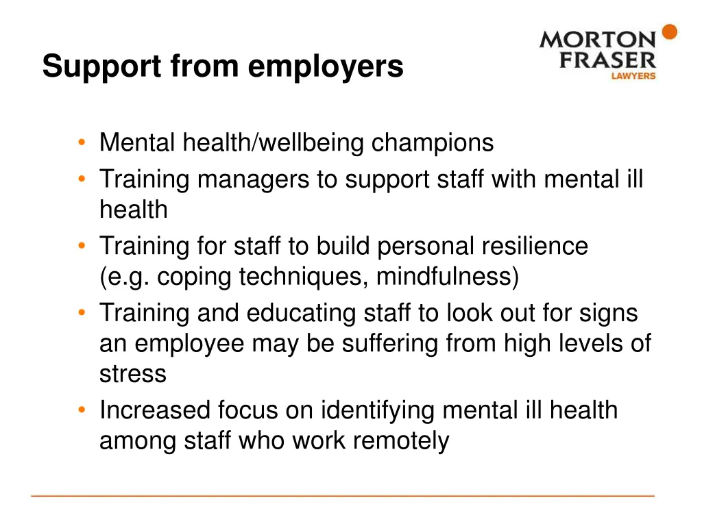 support from employers 1