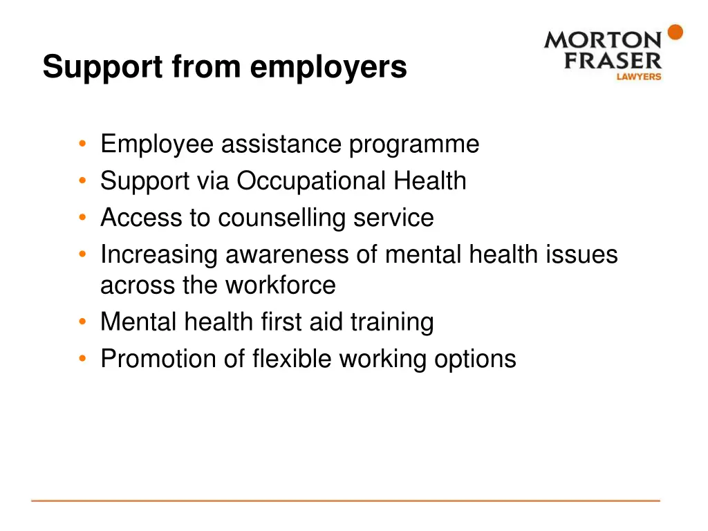 support from employers