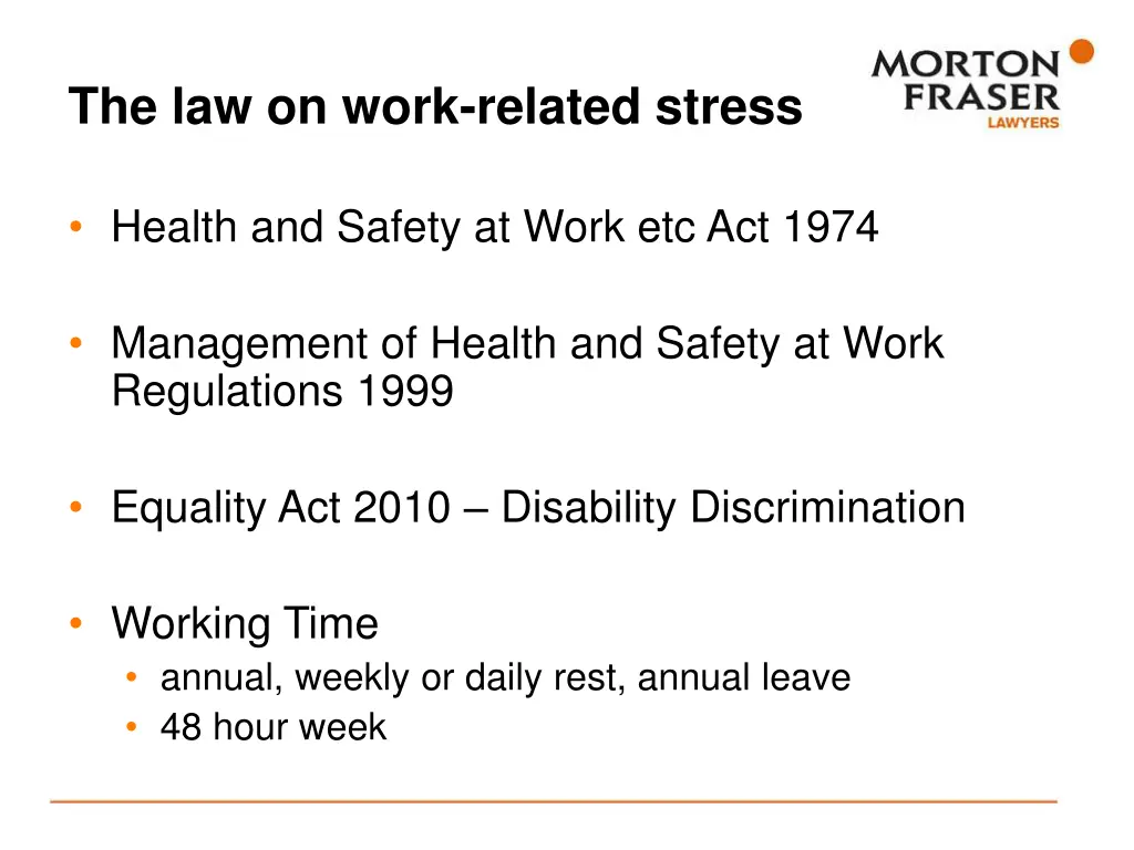 the law on work related stress