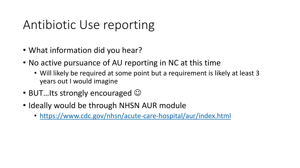 antibiotic use reporting
