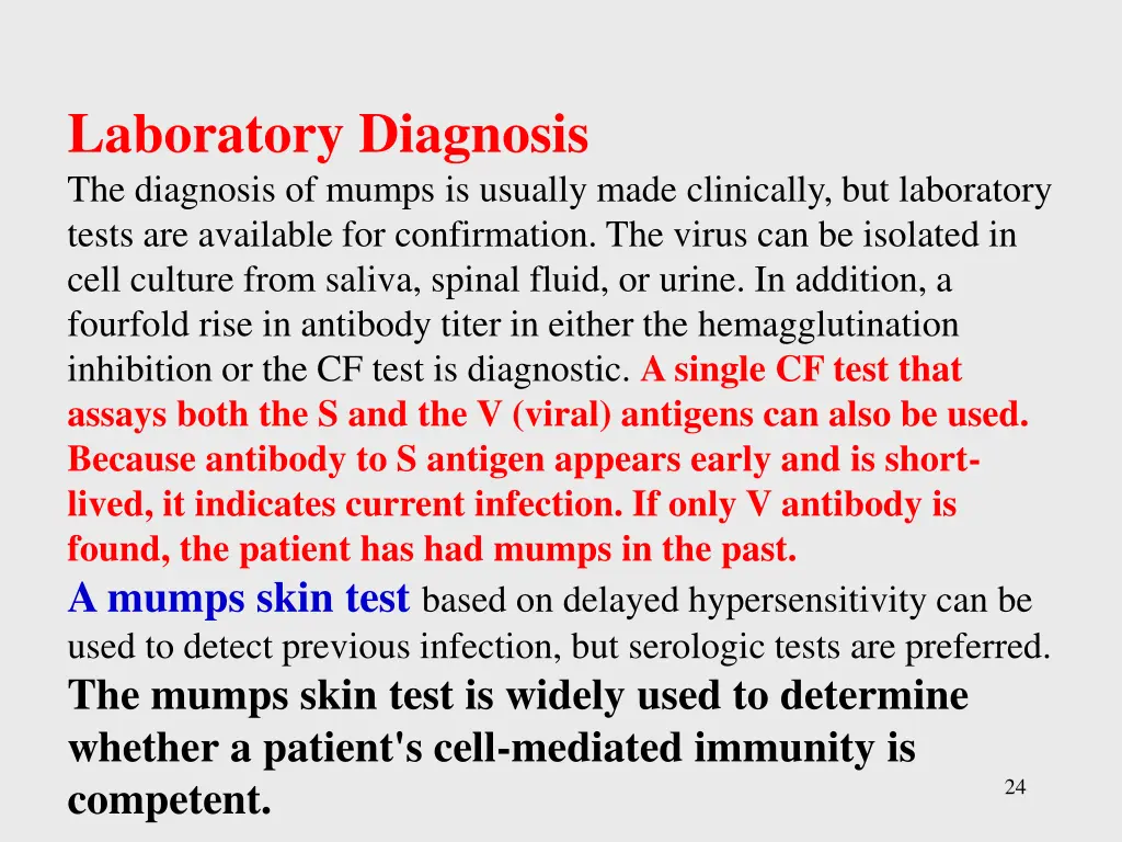laboratory diagnosis the diagnosis of mumps