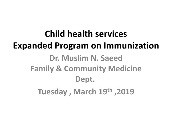 child health services expanded program