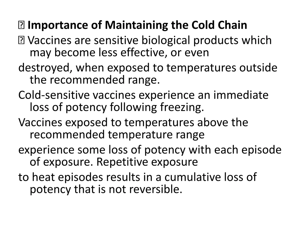 importance of maintaining the cold chain vaccines