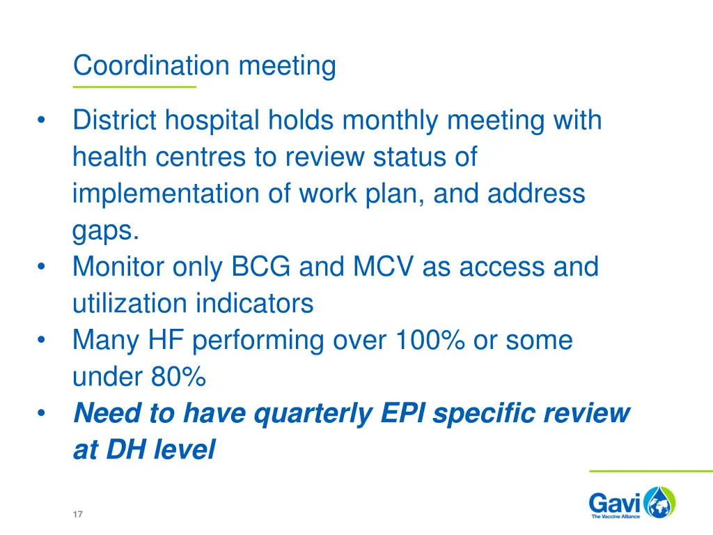 coordination meeting
