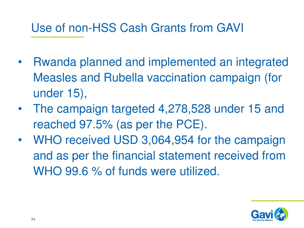 use of non hss cash grants from gavi