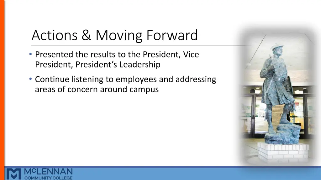 actions moving forward presented the results