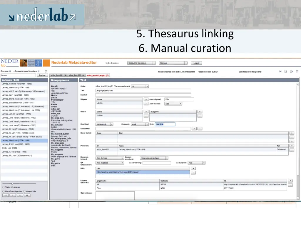 5 thesaurus linking 6 manual curation