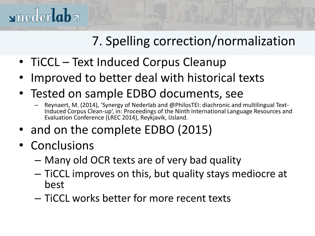 7 spelling correction normalization ticcl text