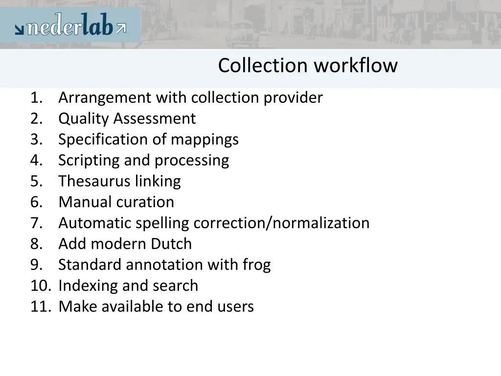 collection workflow