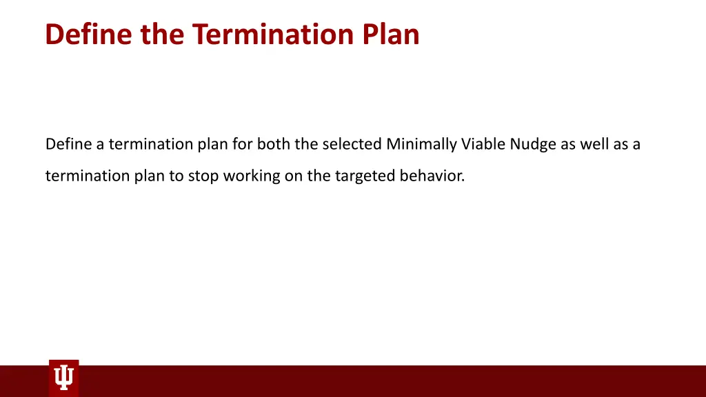 define the termination plan