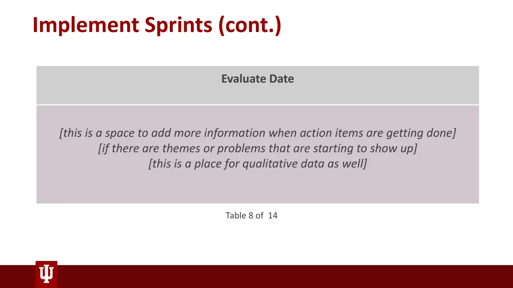 implement sprints cont