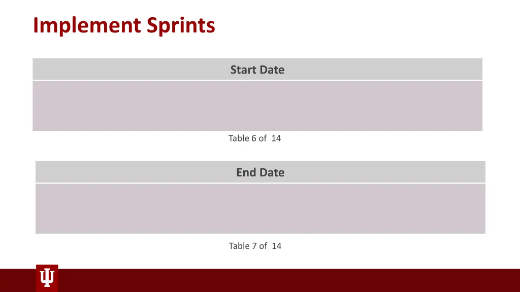 implement sprints