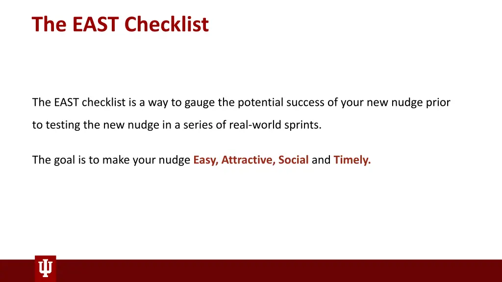 the east checklist