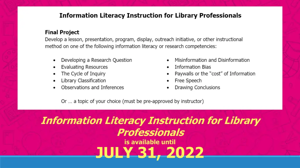 information literacy instruction for library