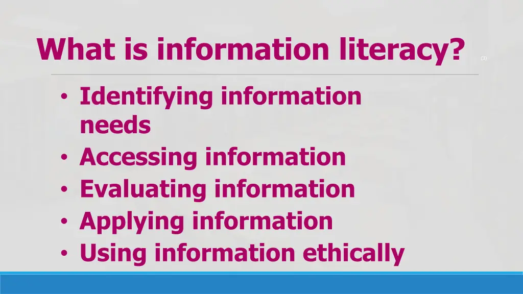 what is information literacy 3 identifying