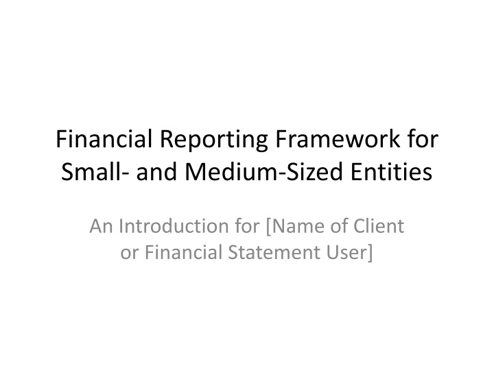 financial reporting framework for small