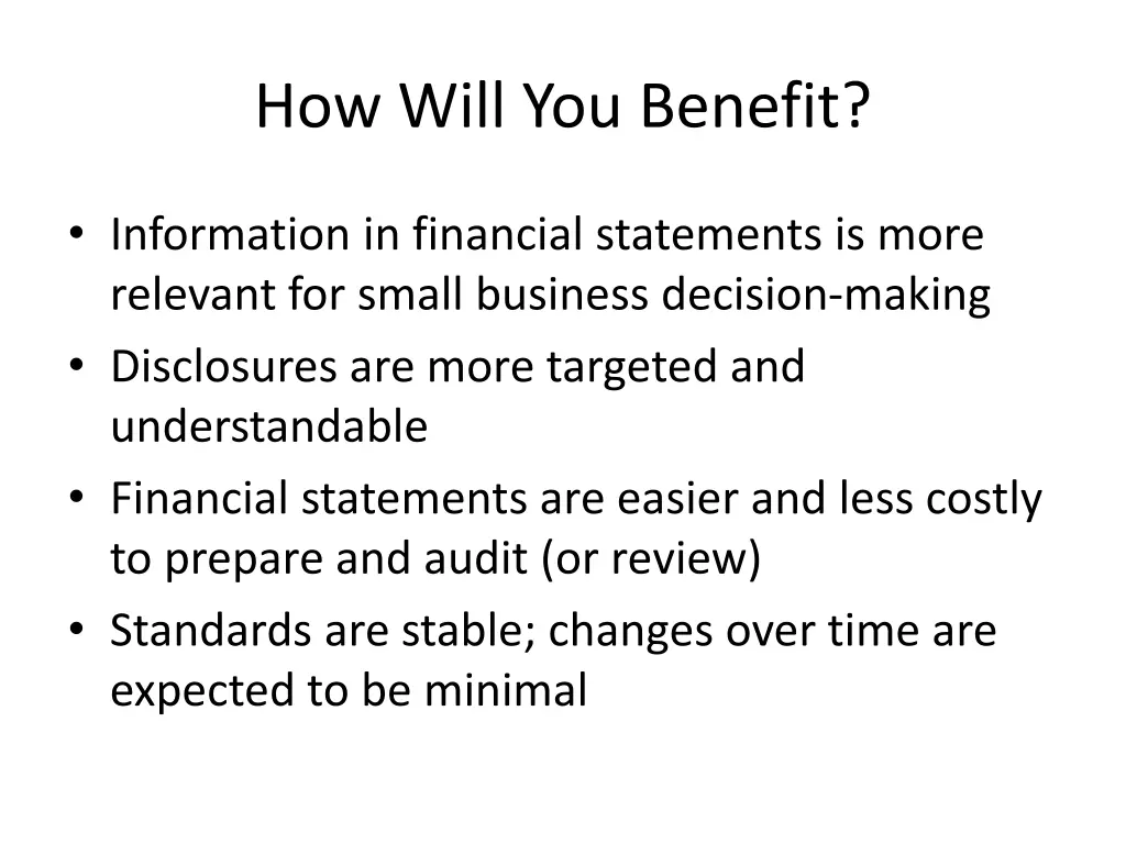 how will you benefit