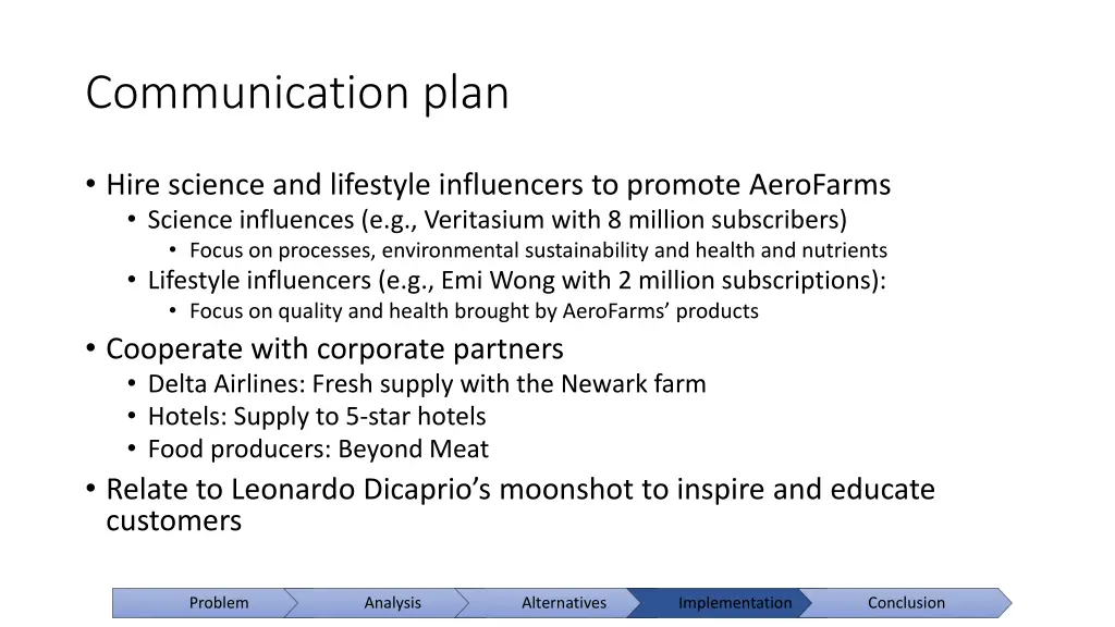 communication plan