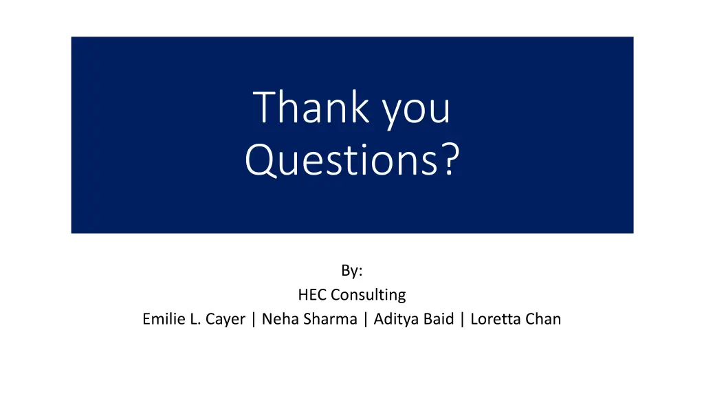 thank you questions