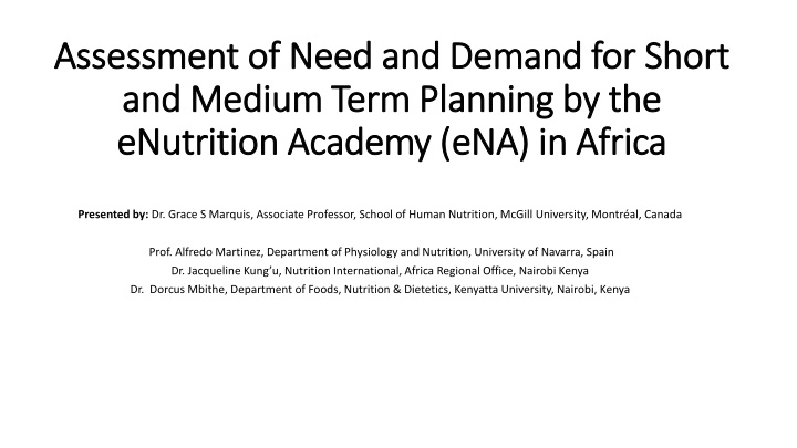 assessment of need and demand for short