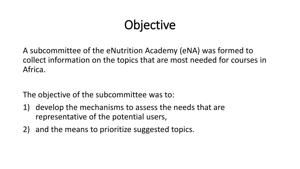 objective objective