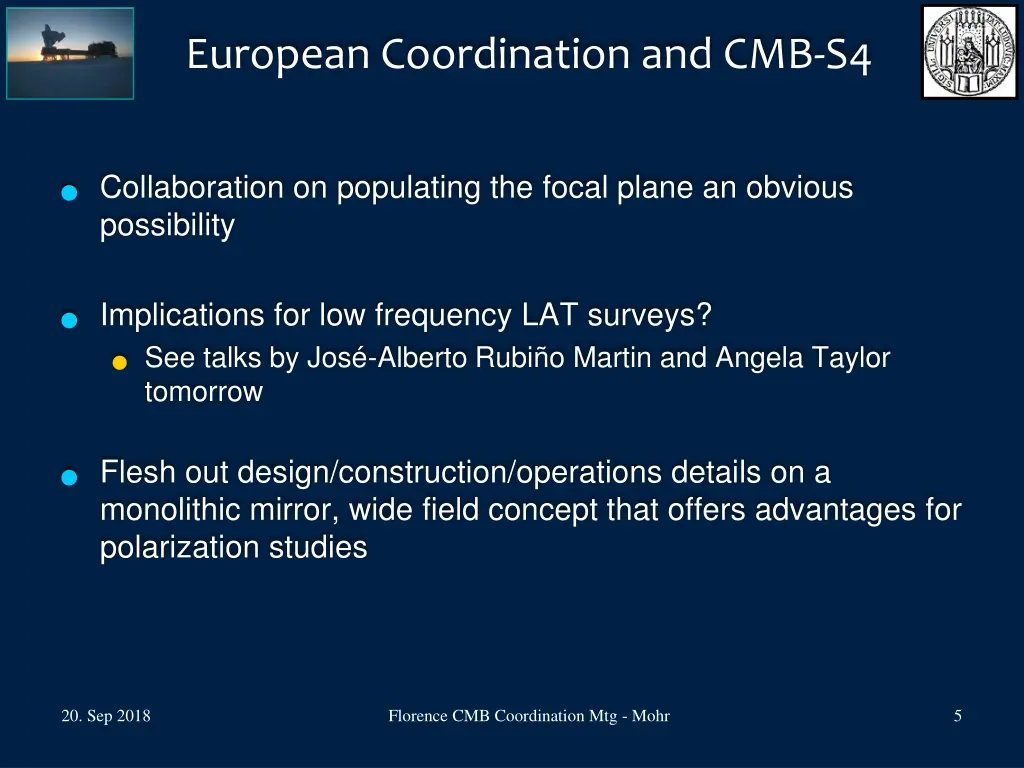 european coordination and cmb s4