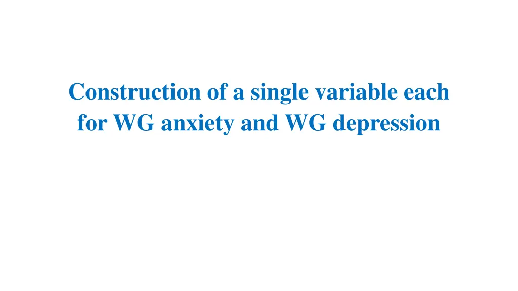 construction of a single variable each