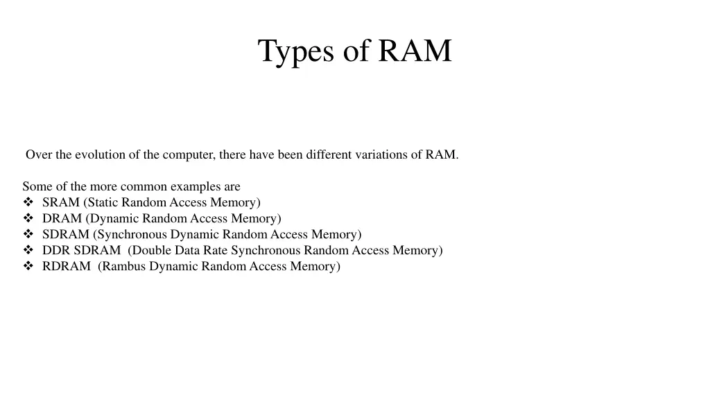 types of ram