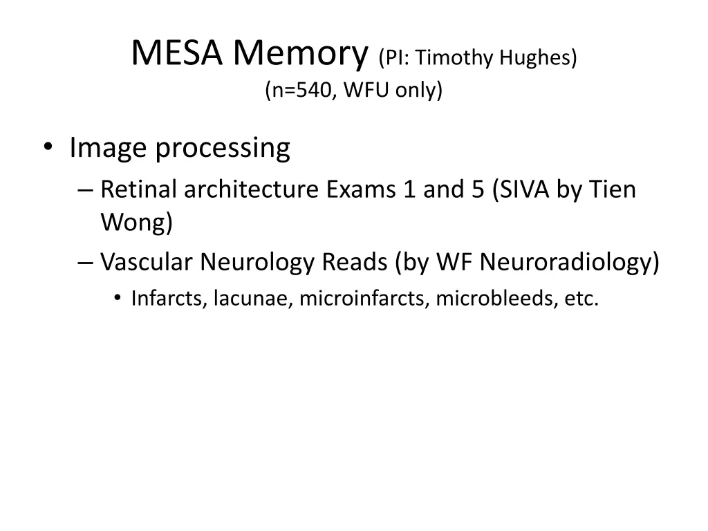 mesa memory pi timothy hughes n 540 wfu only 1