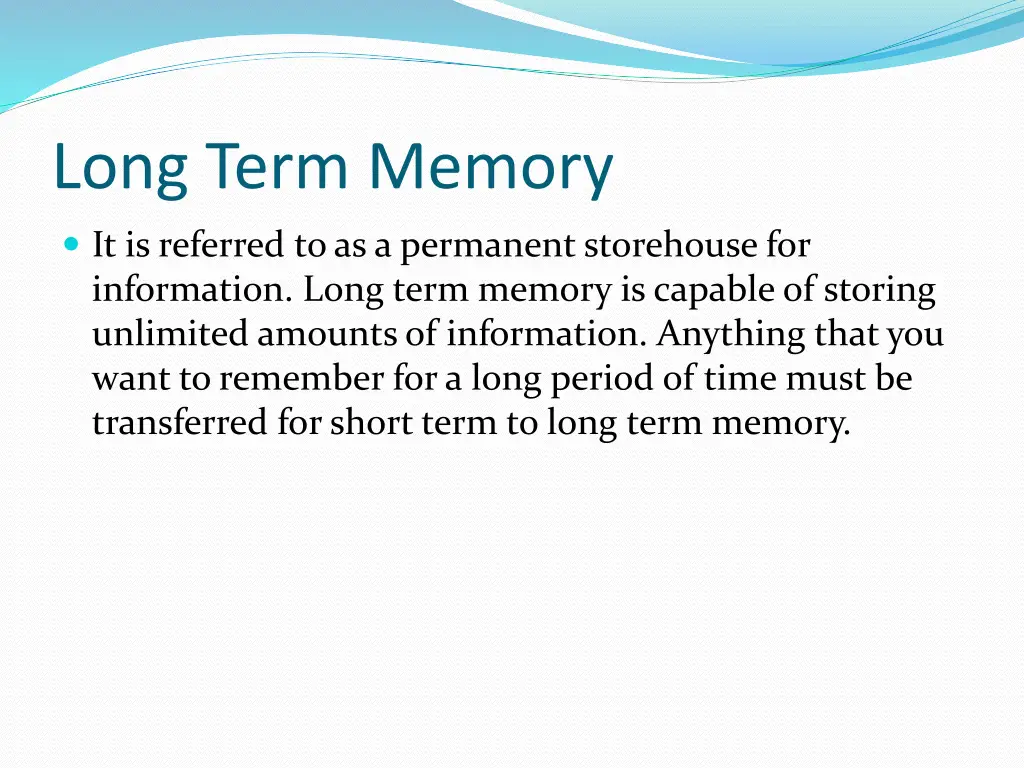 long term memory
