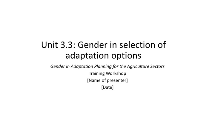 unit 3 3 gender in selection of adaptation options
