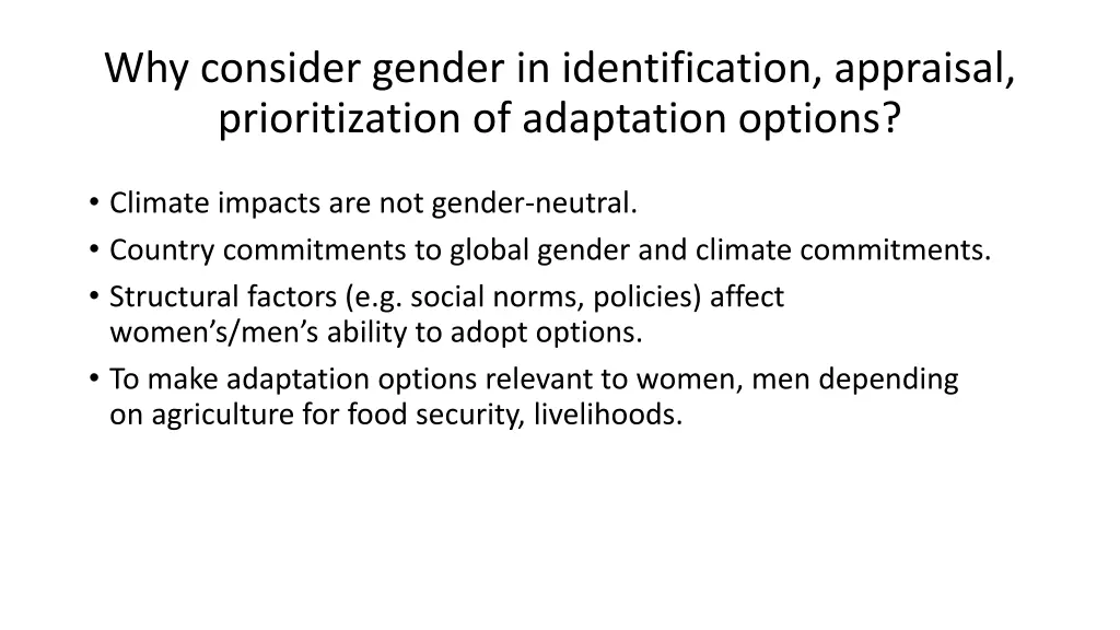 why consider gender in identification appraisal