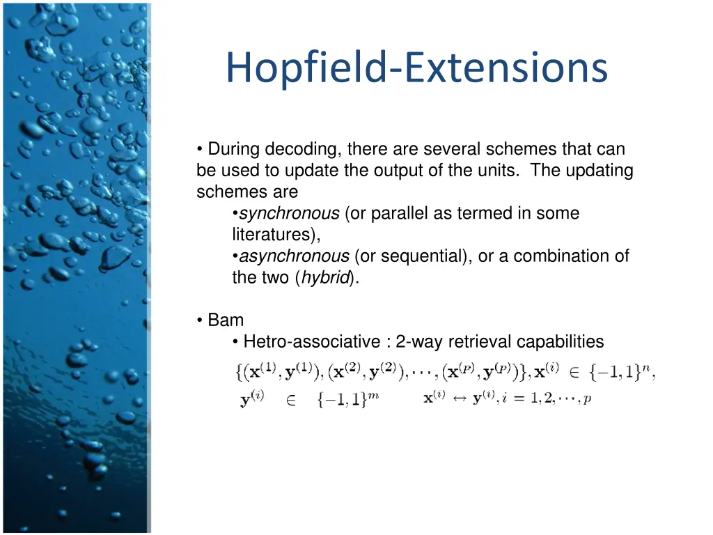 hopfield extensions