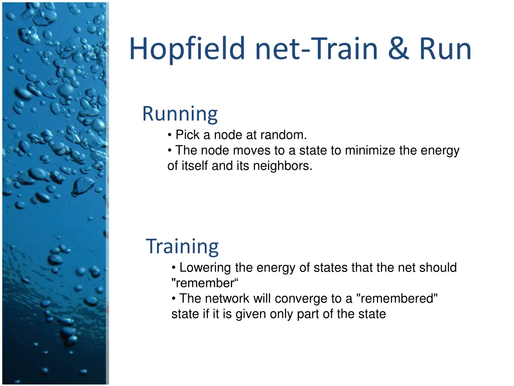 hopfield net train run