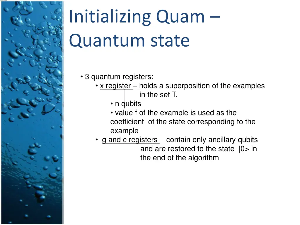 initializing quam quantum state