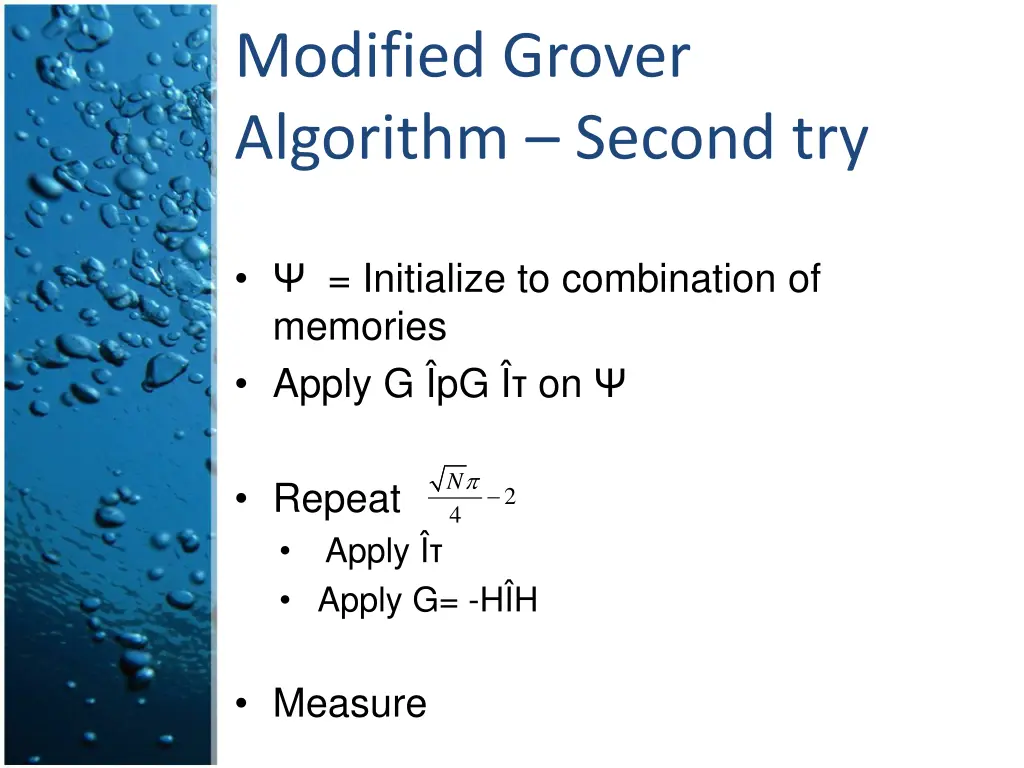 modified grover algorithm second try