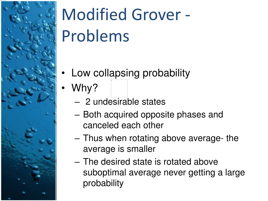 modified grover problems