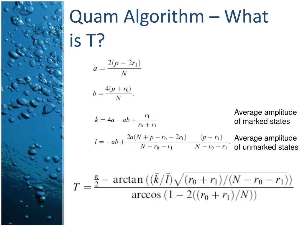 quam algorithm what is t 1