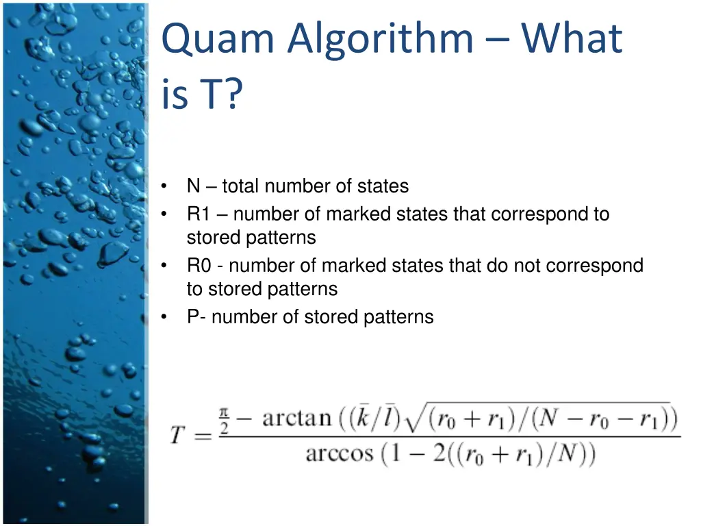 quam algorithm what is t