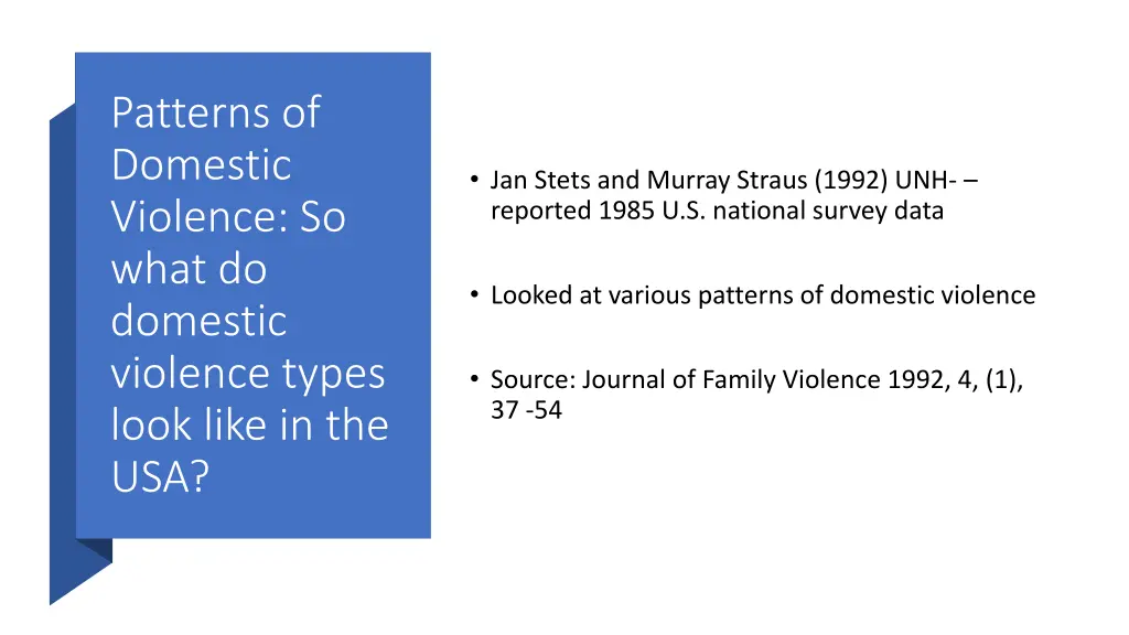 patterns of domestic violence so what do domestic