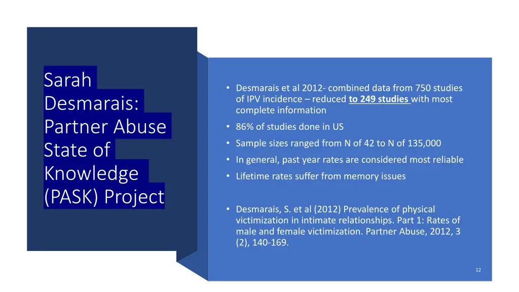 sarah desmarais partner abuse state of knowledge