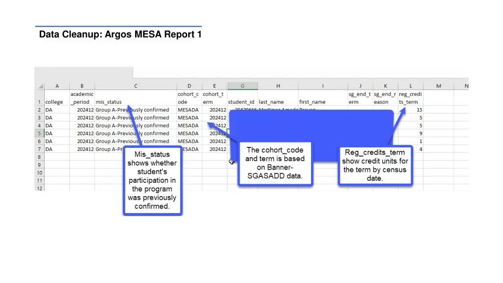 data cleanup argos mesa report 1