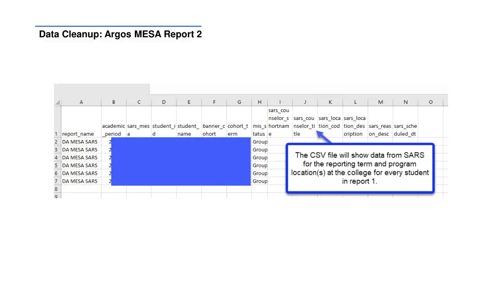 data cleanup argos mesa report 2