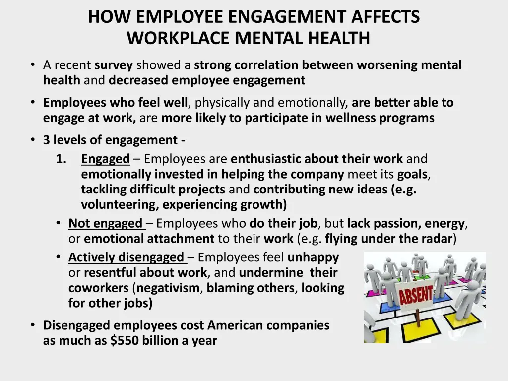 how employee engagement affects workplace mental