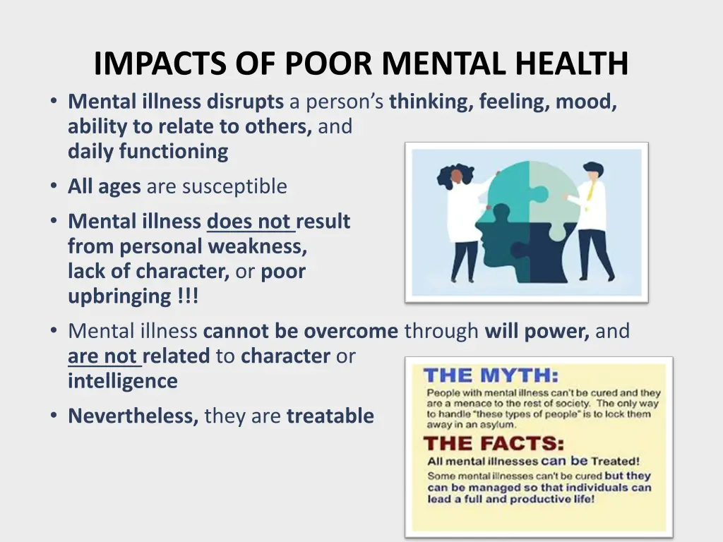 impacts of poor mental health mental illness