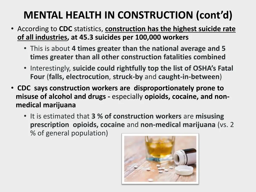 mental health in construction cont d according