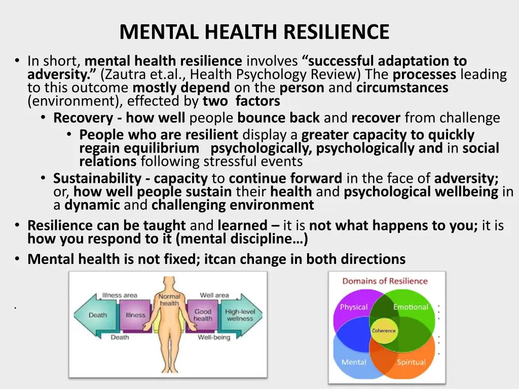 mental health resilience in short mental health