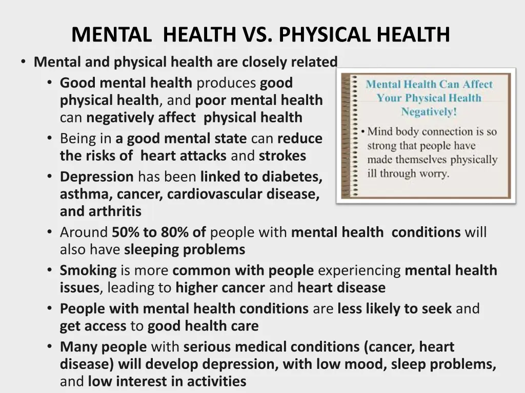 mental health vs physical health mental