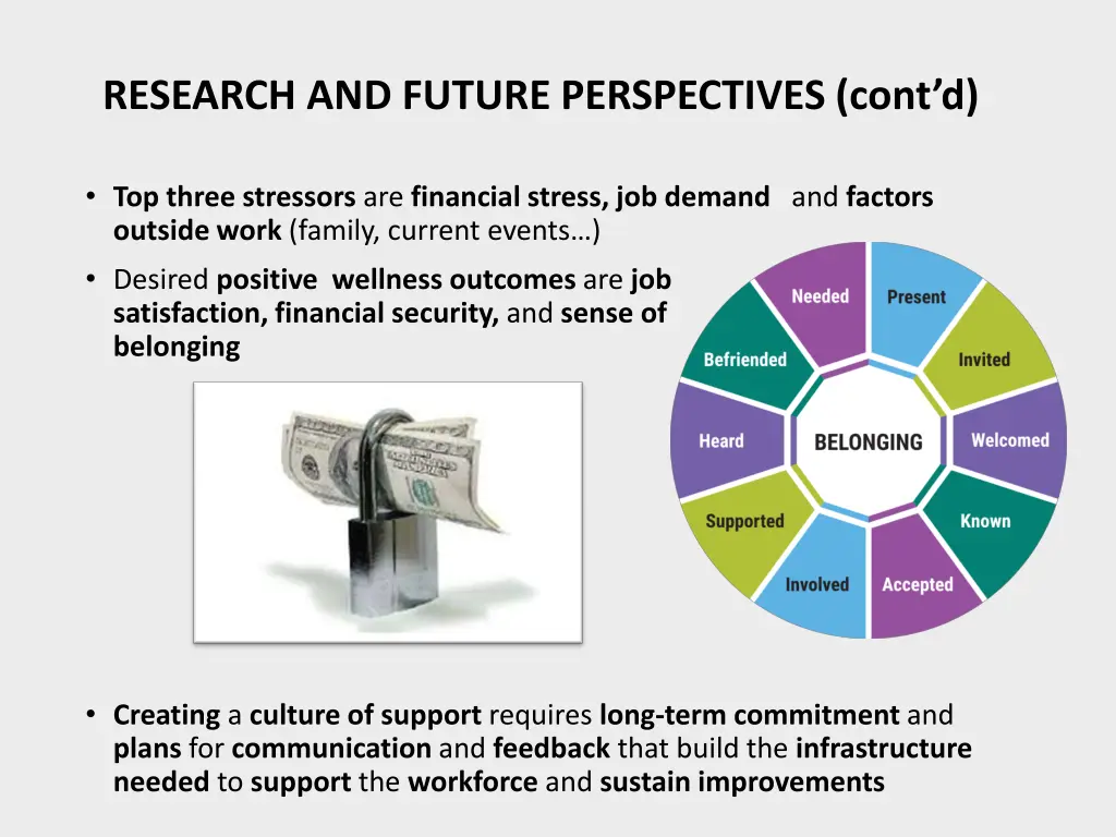 research and future perspectives cont d