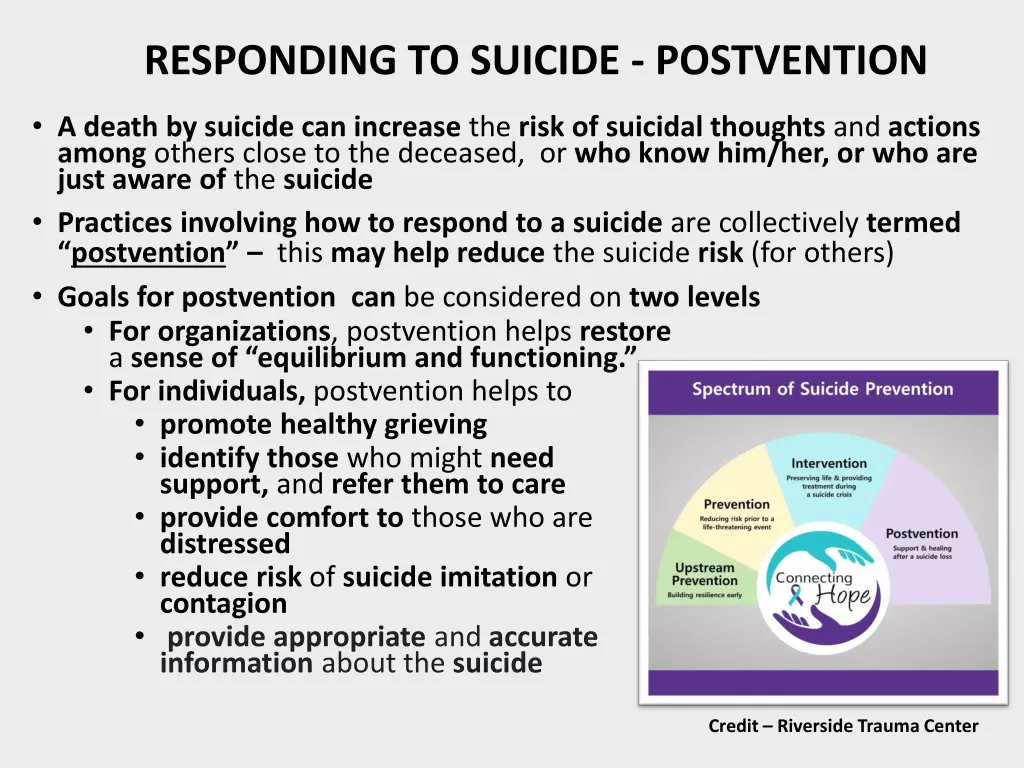 responding to suicide postvention